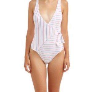 Red white and blue one piece bathing suit
